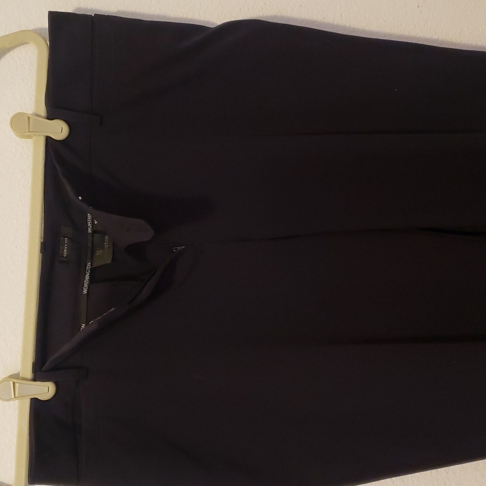 Worthington curvy fit navy trousers (10)